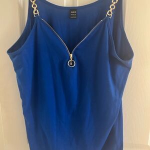 SHEIN Royal Blue Tank with Gold Chain Straps